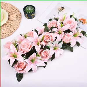 Simulated Rose Arch Decoration Lily Wedding Flower Wall Wedding Supplies Dining Table & Wall &door Graduation Celebration