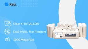รีลี่ ถุงขยะขนาด 6-10 แกลลอน 1000 ถุง ชัดเจน ห้องน้ำ แข็งแกร่ง ขยะ