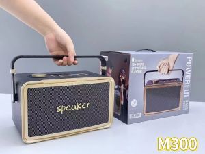 ลำโพงบลูทูธ รุ่นM300 รองรับ AUX/TF/USB แถมไมค์ลอย 2ตัว มีที่หิ้วพกพาง่าย มีสายAUXให้เสียบไมค์สายเพิ่มได้  เสียงเบสแน่น ลำโพงบลูทูธไร้สาย ลำโพงแบบพกพา