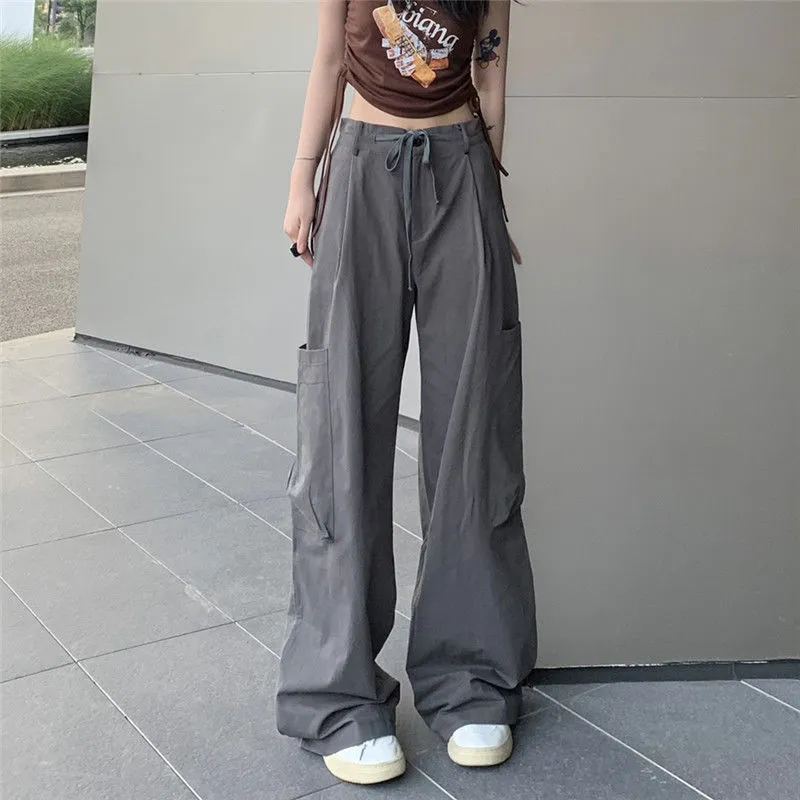 Y2K Women Casual Streetwear Cargo Pants American Retro Baggy Pants