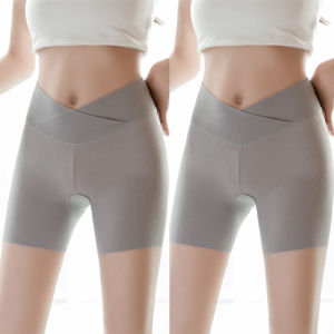 Lomogi M-4XL Lụa băng quần an toàn Phụ Nữ cạp co dãn mùa hè Ngắn legging Phụ Nữ cỡ lỡn Quần Lót Căng thoáng khí ngoại cỡ Mát Mẻ