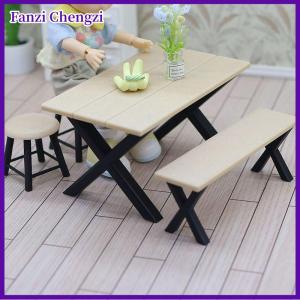 Fanzi 1Set 1:12 Dollhouse Miniature Tables Round Stool Outdoor Camping Chair Model Decor Toy Doll House Accessories