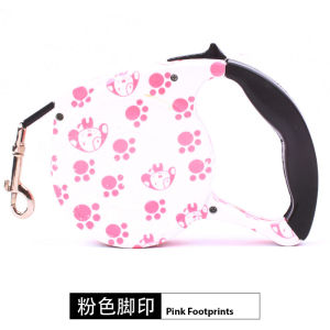【READY STOCK】5M One handed Lock Retractable Dog Leash Auto-Traction Rope Automatic Extending Pet Auto Leash 宠物牵引器5米多色可选