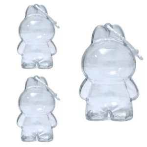 Aitemay 3PCS MINI LABUBU Compatible V4 Acrylic Case Portable Waterproof Against Dust Case HD Clear Protective Storage Box Vinyl Figure Pendant Bag No Doll