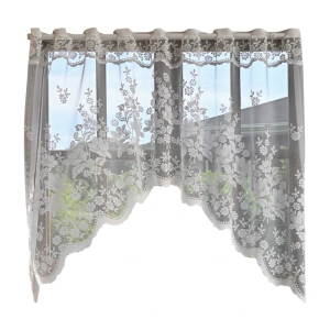 Florals Lace Sheer Curtains for Window Easy Hanging Designs Portable Fabric Home Decoration