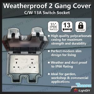<SIRIM>RETOUCH IP66 WEATHERPROOF COVER WITH 13A ULTRA RIMLESS SOCKET