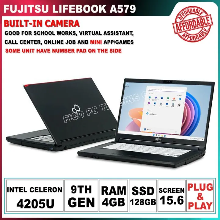 Fujitsu Lifebook A579 15.6 inches INTEL CELERON 4205U 9TH GEN 4GB