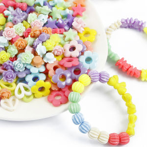 30g/bag Multicolour Acrylic Sun Flower/Star/Peach Heart/Bow Shape Beads Acrylic Spacer Beads for Jewelry Making DIY Handmade Necklaces Bracelets Pendant Decoration
