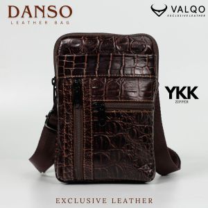 [VALQO] DANSO Tas Kulit Sapi Selempang Ukuran Kecil Muat Tempat HP Pria Wanita