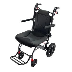 Heavy Duty Wheelchair for Plus Size Person | Upgraded 120kg Load Capacity 47cm Seat Width | Carbon Fiber Ergonomic Breathable Cushion Foldable with Luggage Pull Rod