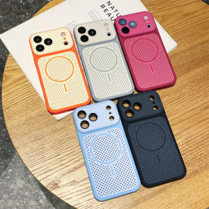 Honeycomb  Heat Dissipation Case for iPhone 15 16 17 Pro Max Candy Color Phone Cover Closed Camera Lens Anti-fall Shell