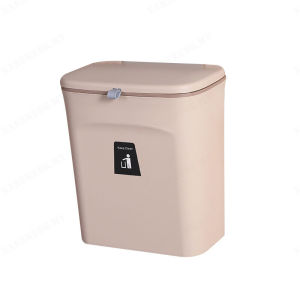 Wall Mounted Trash Can Adhesive Flip Lid Garbage Container Kitchen Cabinet Hanging Trash Can Trash Bin