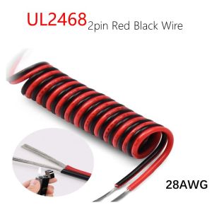 UL2468 10Meters Power Cable 2 Pin Insulated PVC Red Black Wire Heat Resistant Lamp Cable Wire