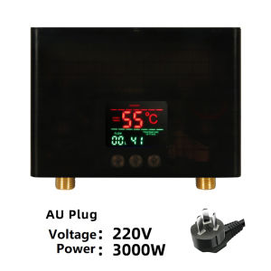 220V Instant Water Heater Bathroom Kitchen Wall Mounted Electric Water Heater LCD Temperature Display with Remote Control