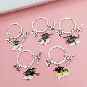 GHS Alloy Graduation Gown Cap Keychain Exquisite 2026 Doctoral Hat Keyring Happy Graduation Simple Graduation Cap Keychain Graduation Ceremony Gifts