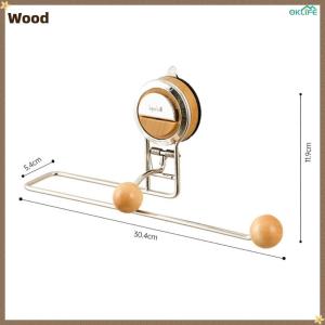 [OKLIFE. SG]No Drill Suction Cup Paper Towel Holder Wall‑Hanging Kitchen Rack for Paper Roll Dish Cloth Towel Storage