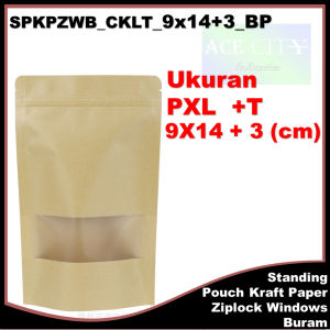 Standing Pouch Craft Paper Ekonomis Windows Ziplock Kemasan Buram