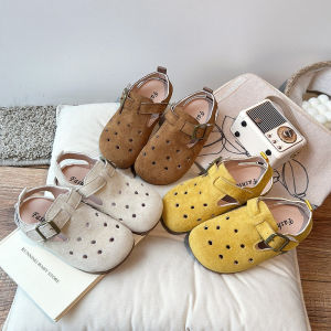 Comfort Summer Hollow-out Ventilated Shoes Child Versatile Suede Kids Sandals Anti-slippery Lightweith Boy Girl Footwear I041012026