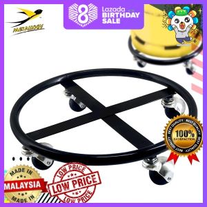 Metallogy D18 Thick 4 Wheel BigHeavy Iron Gas Tank Roller /Iron Gas Stand / Nylon Gas Roller Base / Roda Tong Gas