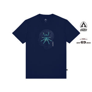 Aerostreet T Shirt Spider Webs Navy Kaos T-Shirt Tshirt AACAA