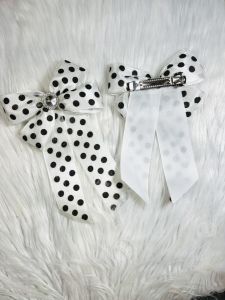 Kẹp tóc voan chấm bi. KT 11x15cm