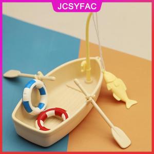 JCSYFAC 1 bộ trẻ em Quà tặng NEW Nhựa thuyền đánh cá mô hình mini mô phỏng Dollhouse đồ trang trí thu nhỏ thuyền đánh cá Kit