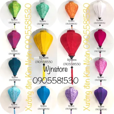 Đèn lồng tỏi nhọn hội an lụa tơ tằm (30cm) 0905581530 chuyên trang trí nhà cửa trung thu tết