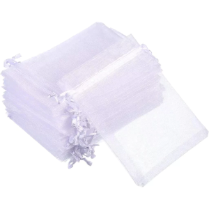 Organza Gift Bags 100pcs Drawstring Jewelry Pouch Wedding Party Favor Bags 10x15cm White