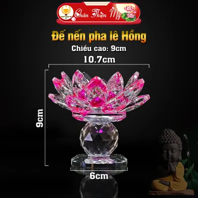 Đế Nến Hoa Sen Pha Lê Cao Cấp CHÂN THIỆN MỸ Đồ Phong Thủy Trang Trí Phòng Thờ Trang Trí Nội Thất