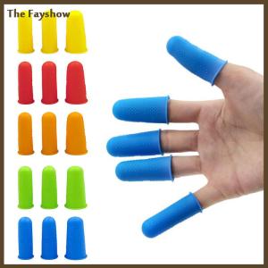 [The Fayshow] 3Pcs Silicone Anti-cut Heat Resistant Finger Protector Fingers Cap Cooking Tool