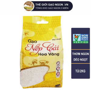 Gạo Nếp cái hoa vàng Việt Nhật cao cấp - Túi 2kg - Giá Sỉ date
