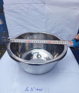 (mua 5 tặng 1) rổ âu lổ inox tròn đường kính 28cm cao 12cm