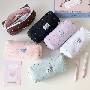 OWMXZL Large Capacity Pencil Case High-value Portable Storage Case Gifts Polka Dot Student Stationery Bag