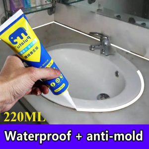 220ml White Pulatu Edge Sealing Glue Silicon Sealant Waterproof Mildewproof for Kitchen Bathroom Tile Gaps Sinks Windows Glass Edges Scratch Repair Sealant Repair Seam Anti-mold Not Cracking Multi-purpose