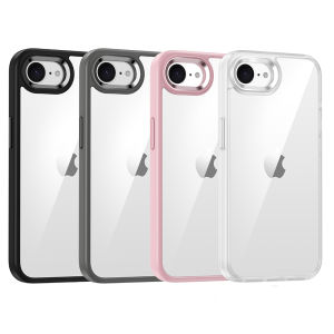 Luxury Metal Frame Case For iPhone 17 Air 16E 16 15 14 11 13 12 Pro Max Plus Mini Transparent Acrylic Shockproof Bumper Cover