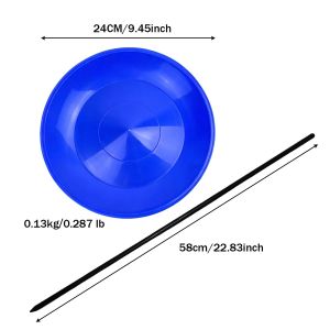 Colorful Plastic Acrobatic Spinning Plates Set with Sticks Circus Plate Spinning Juggling Props for Stage Performance Clown Show & Beginner Balance Training