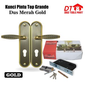 Kunci Pintu Top Grande Dus Merah Gold Silinder Full Set Kumplit