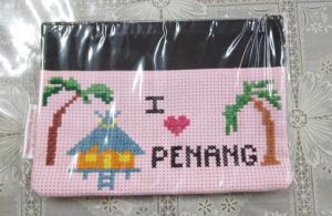 CROSS STITCHES PENCIL BAG (I LOVE PENANG)