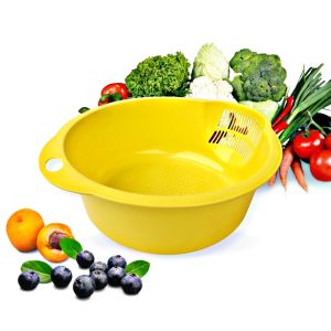 PROMO (BISA COD) Baskom Saringan Wadah Tirisan Cuci Beras Buah Sayur Drain Basket