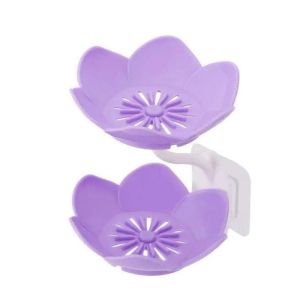 Toilet Soap Lotus Storage Rack Plastics Flower Shape Double Layer Soap Holder Non Perforated Household Storage Rack