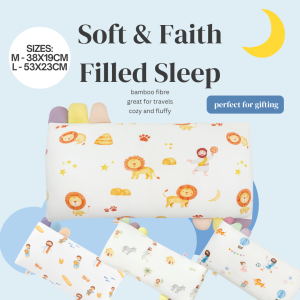 Daniel & the Lions Baby Pillow | Bible Story Bamboo Pillow – Christian Baptism & Dedication Gift