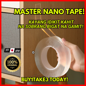 ORIGINAL Nano Double Sided Tape 3M double sided heavy duty Double Sided Tape Heavy Duty Multipurpose Wall Tape Adhesive Strips Removable Mounting Tape - Reusable Strong Sticky Transparent Tape Gel Poster Carpet Tape for Paste Items