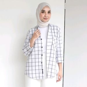 kemeja flanel atasan wanita atasan pria oversize xxl xxxl 2xl 3xl size jumbo