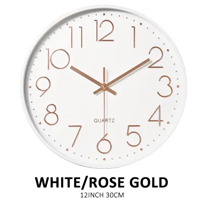 Wall clock Quartz Silent Minimalist Design Non-Ticking 12 Inches 30cm 8 Inches 20cm Jam dinding 挂钟