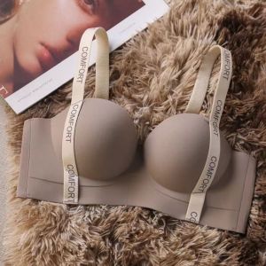 【COD&Fast Delivery】Style Thin Bra Without Underwire Solid Color Breathable Glossy Underwear Traceless Push-up Bra Women