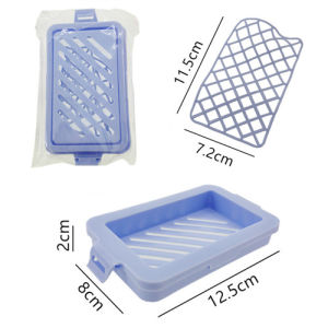 2 in 1 Soap Bubble Box Double Layer Soap Storage Box with Elastic Mesh for Bathroom Kitchen Bubbles and Foaming