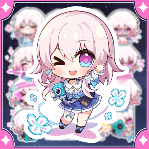 [Honkai Star Rail] Sticker March 7th - Hình dán chibi march 7th ( set 17 hình )