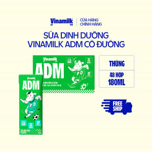 2 Thùng sữa tiệt trùng Vinamilk ADM Gold IQ có đường 180ml 48 hộp/thùng