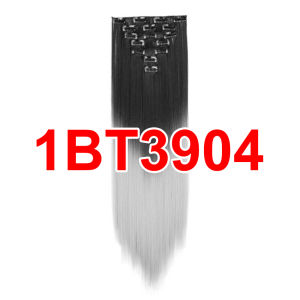 56Cm Wig Hair Clip Rambut Palsu Klip Rambut Palsu Clip In Hair Extensions Long Straight Wig Gradien Wanita Warna-Warni Fashion Potongan Wig Mulus Panjang Rambut Lurus Dengan Klip Potongan Rambut