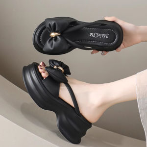 Dép Nữ Xinh Đính Nơ Đế Xuồng 7CM X390-0686